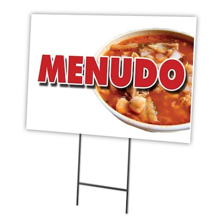 Signmission Menudo Yard Sign & Stake outdoor plastic coroplast window, C-2436-DS-Menudo C-2436-DS-Menudo